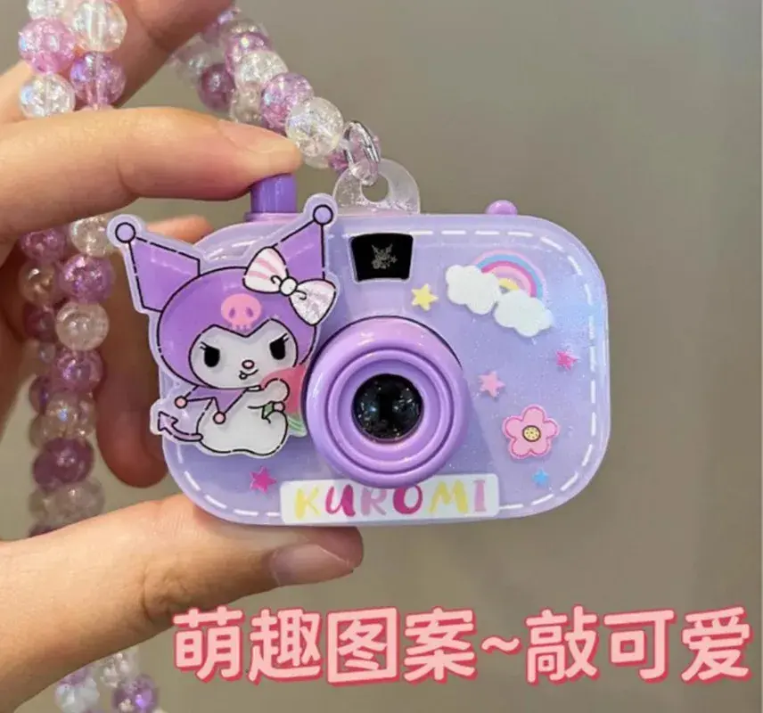 Sanrio hello kitty girl camera necklace children student beaded necklace bracelet baby projection toy cute gift hair clip