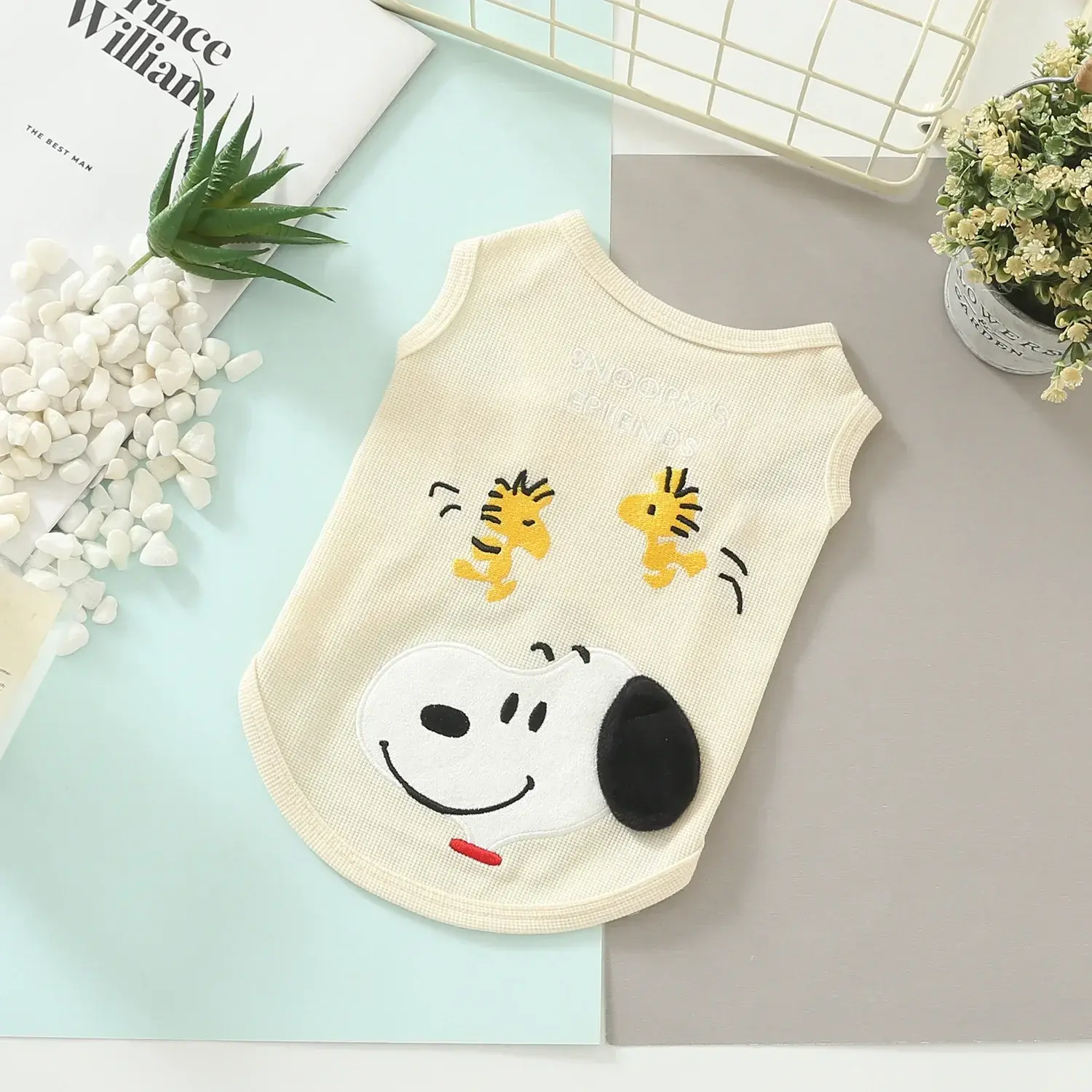 Snoopy Pet Clothes T-Shirt Short Sleeve Vest Pet Dog Clothes Summer Cartoon Pet Vest Cute Dog Coat