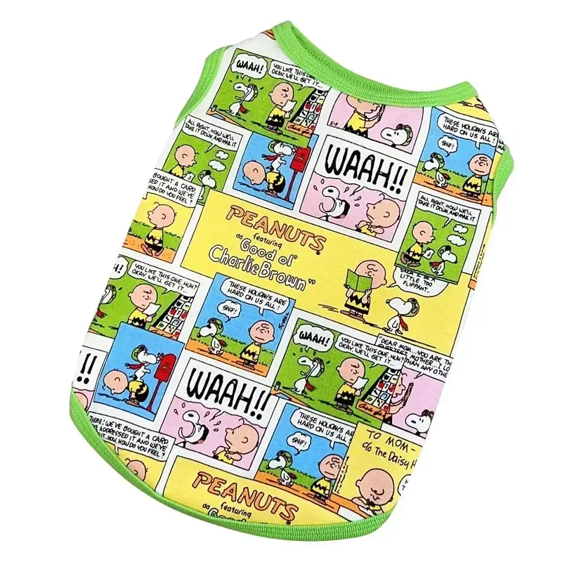 Snoopy Spring/Summer Pet Clothes Sleeveless T-Shirt Pet Dog Short Sleeve Pet Vest Full Print