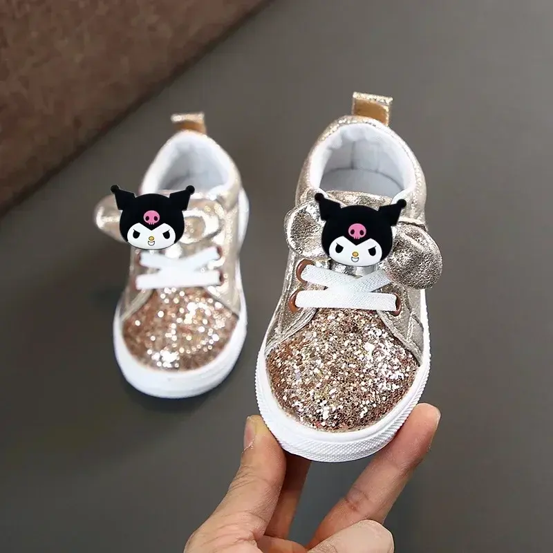 Sanrio girls' butterfly festival sequined sneakers Hello Kitty spring new girls' sports shoes children  casual shoes