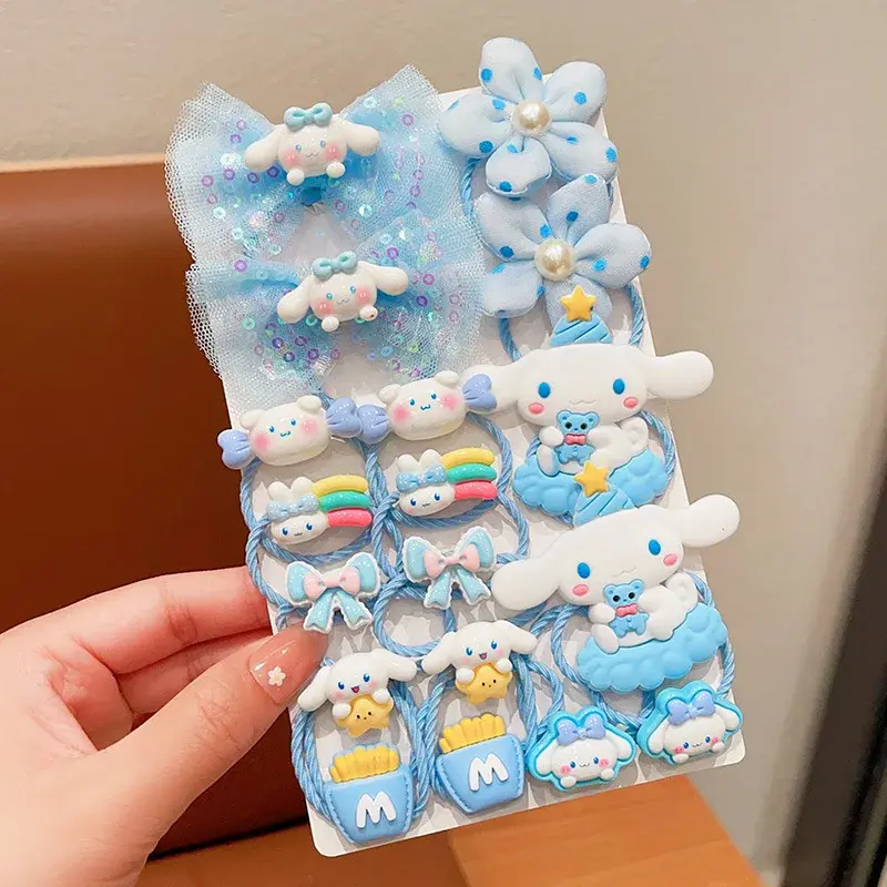 Sanrio hello kitty hair ring rope New Girl baby Hair Accessories hair clip Melody Cute Hairpin kids Cartoon kuromi Rubber band