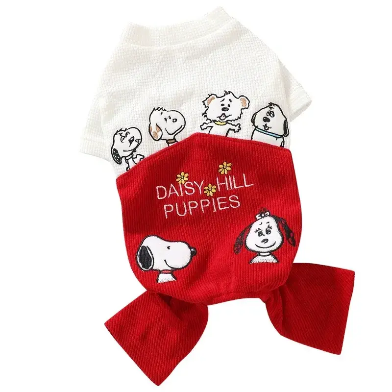 Snoopy Spring and Autumn Dog Jacket New Cute Pet Patchwork Warm and Breathable Dog Four-legged Clothes coat Cartoon Pet Clothes