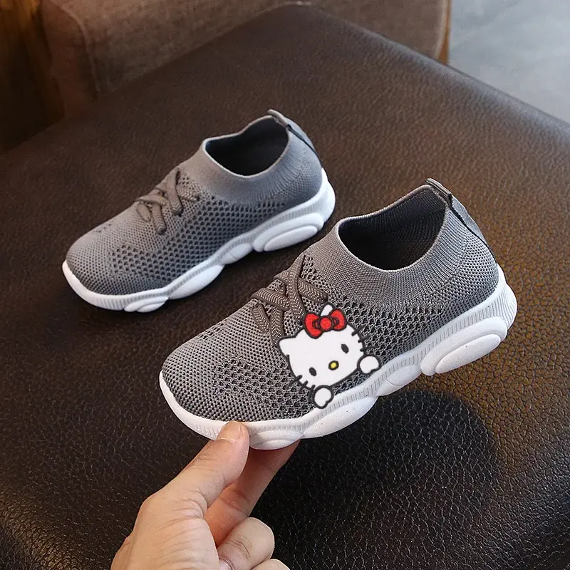Sanrio hello kitty spring autumn Sneakers children casual shoes stretch socks shoes boys girls sports shoes knitting