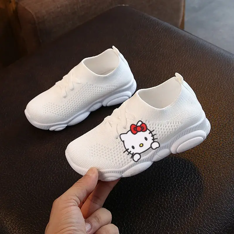 Sanrio hello kitty spring autumn Sneakers children casual shoes stretch socks shoes boys girls sports shoes knitting