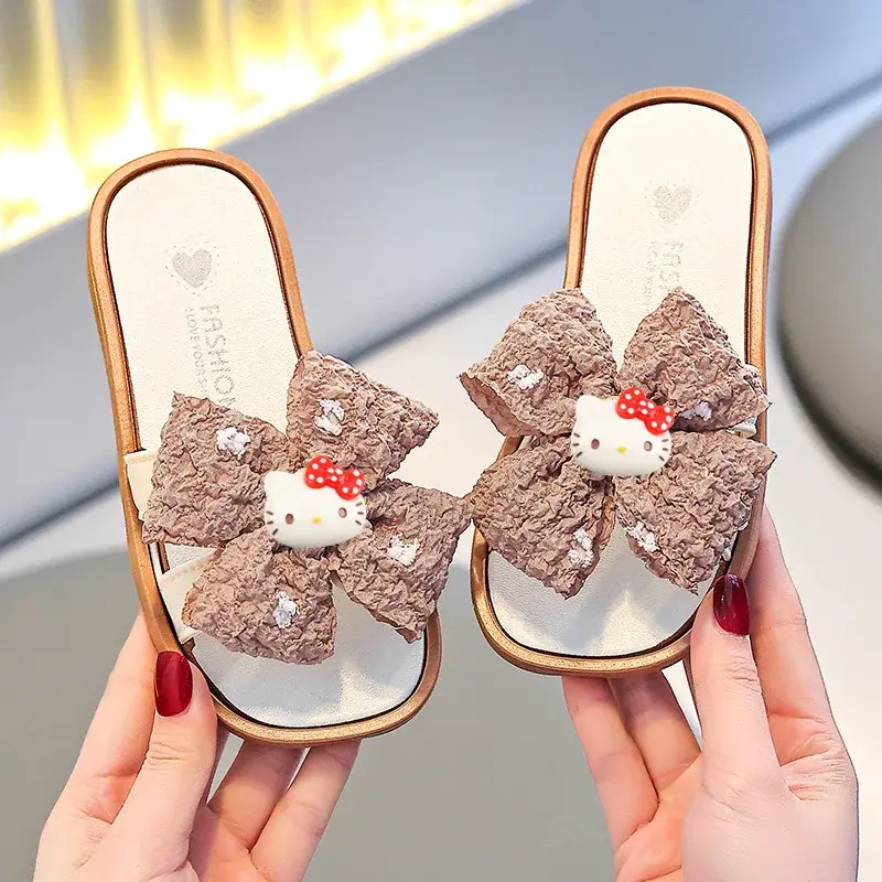 Sanrio hello kitty children breathable women cute sandals girls slippers summer new home non-slip slippers princess beach shoes