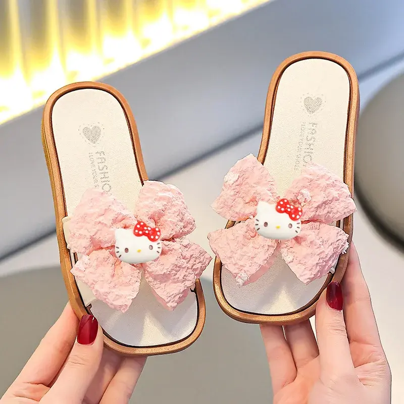Sanrio hello kitty children breathable women cute sandals girls slippers summer new home non-slip slippers princess beach shoes