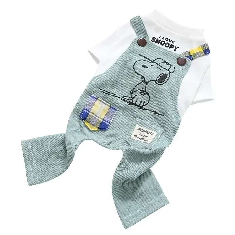 Snoopy Spring/Summer 2023 New Pet Clothes T-Shirts Pet Clothes Dog Clothes Dog Pants Corduroy Pants Suspenders