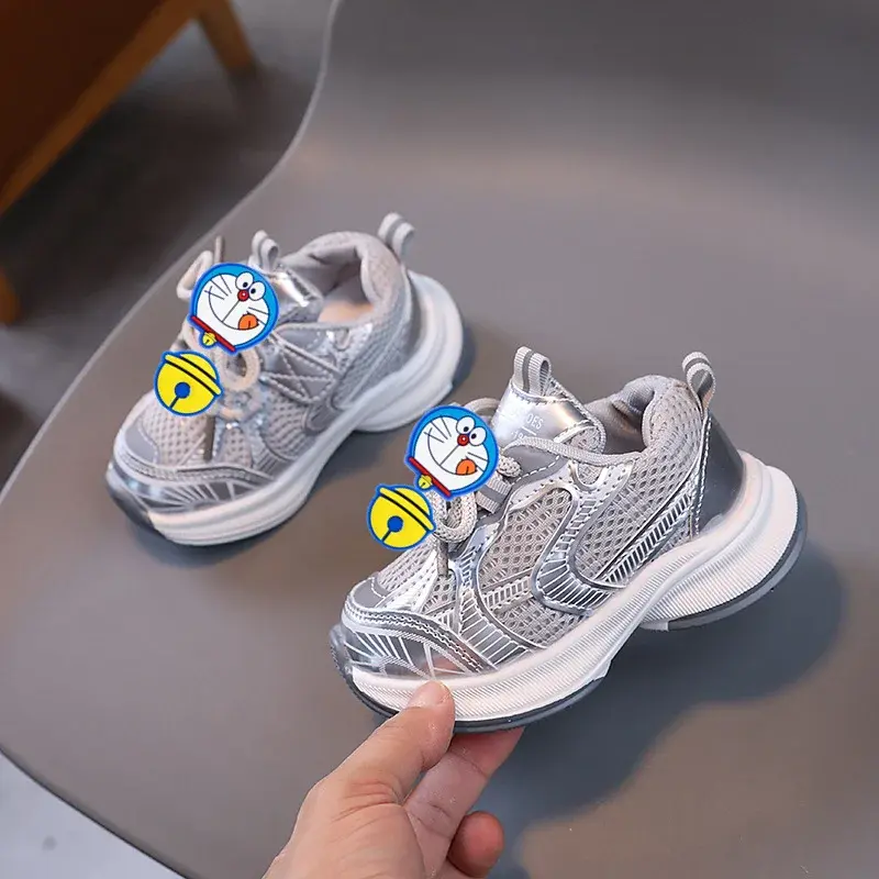 Fashion Breathable Dad Running Shoes Doraemon Girls boys Spring Autumn Soft-soled Sports ShoesChildren Casual Shoes Sneakers