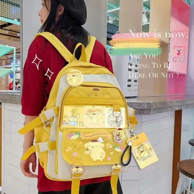 Sanrio hello kitty schoolbag backpack girl boy student Kuromi cinnamon cute cartoon handbag travel card holder schoolbag