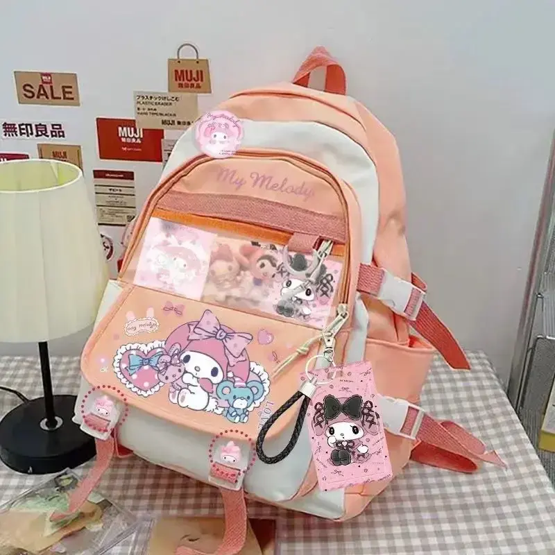 Sanrio hello kitty schoolbag backpack girl boy student Kuromi cinnamon cute cartoon handbag travel card holder schoolbag