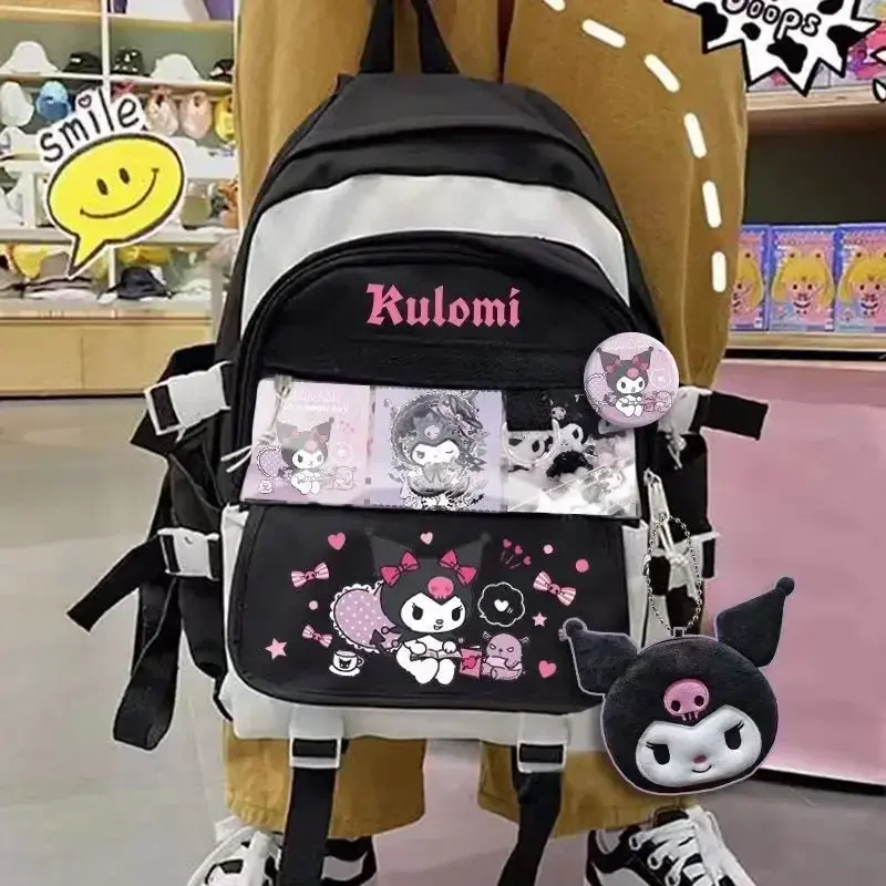 Sanrio hello kitty schoolbag backpack girl boy student Kuromi cinnamon cute cartoon handbag travel card holder schoolbag