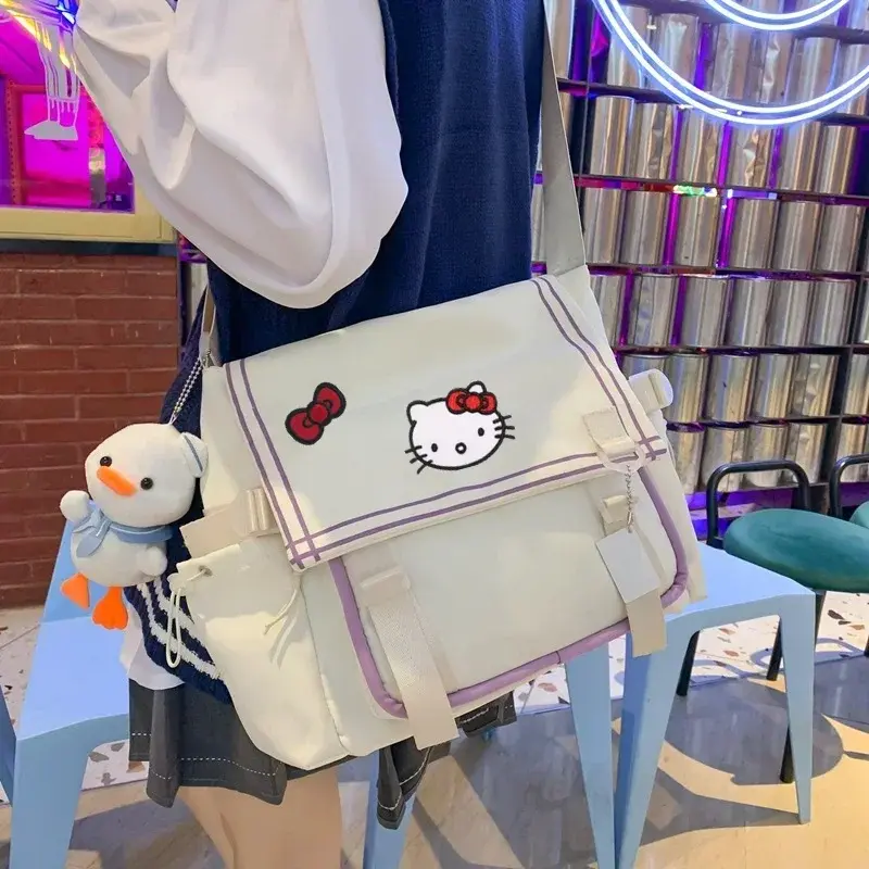 Female Cross body bag Storage Sanrio hello kitty Tutorial Bag New Y2K Student shoulder Messenger Bag