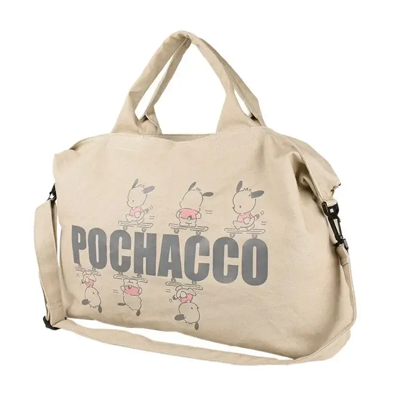 Sanrio hello kitty large capacity canvas tote handbag girl messenger bag student's class storage bag fitness travel shoulder bag