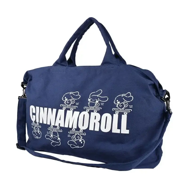 Sanrio hello kitty large capacity canvas tote handbag girl messenger bag student's class storage bag fitness travel shoulder bag