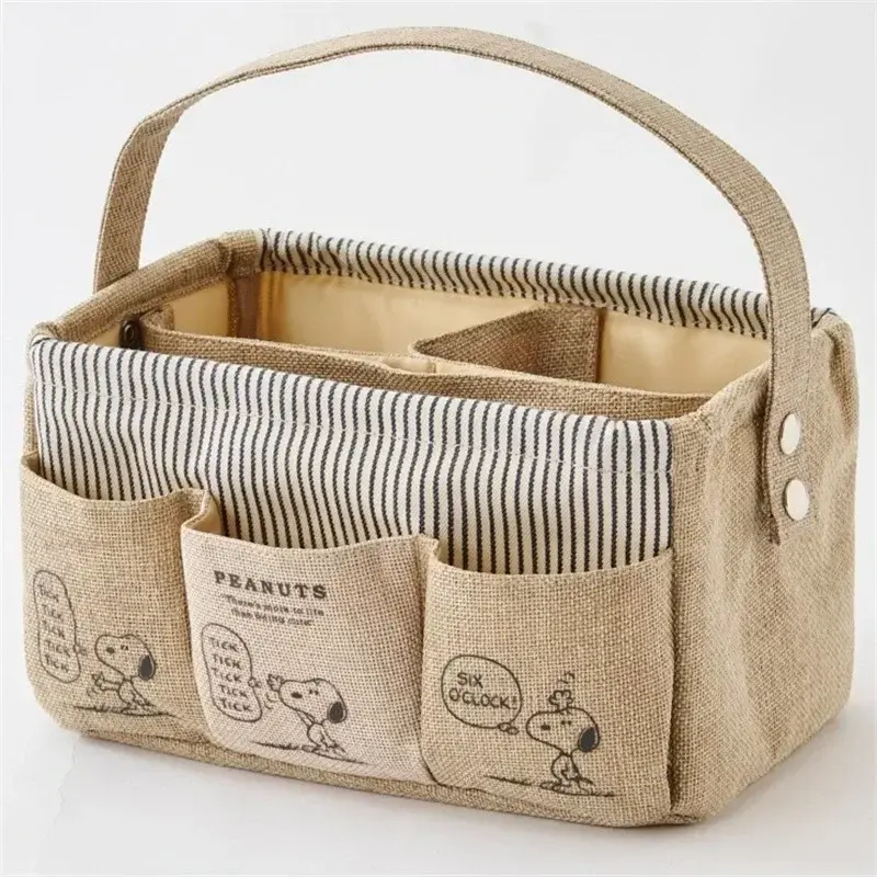 Desktop Storage Bag Large Capacity Storage Box bag New Cartoon Cute Snoopy Handbag Cosmetic Bag