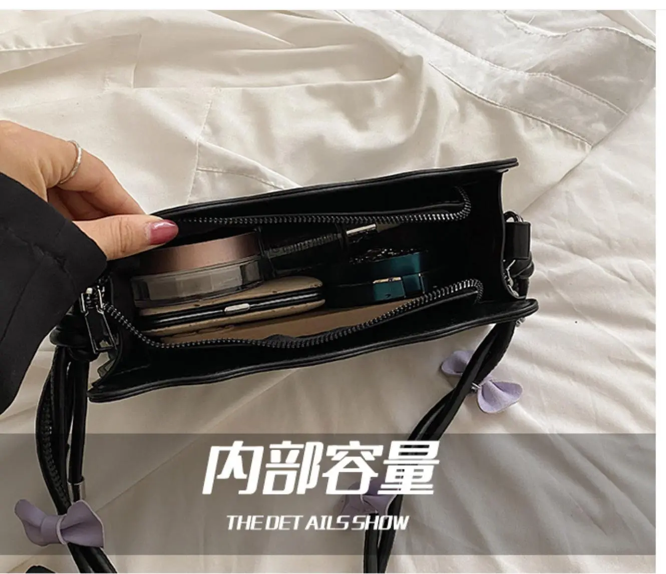 Sanrio hello kitty shoulder bag baby kuromi summer new bow girl messenger bag fashion underarm bag pu storage bag handbag