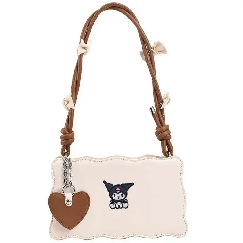 Sanrio hello kitty shoulder bag baby kuromi summer new bow girl messenger bag fashion underarm bag pu storage bag handbag