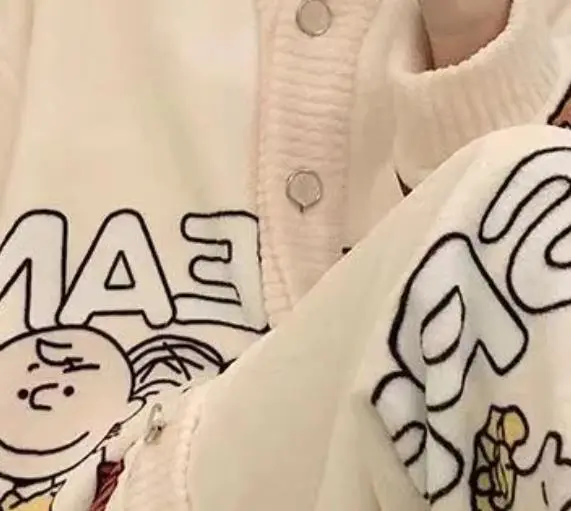 Snoopy Pajama Women's Autumn and Winter Cardigan Coral Fleece sleepwear Cartoon Cute Home cloth nightgown
