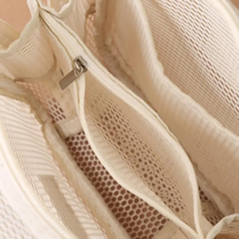Travel Large Capacity Mesh Nylon Cosmetic Bag Organizer Foldable Casual Mesh Drawstring Bags Rope Bundle Pocket Swim Washing Bag