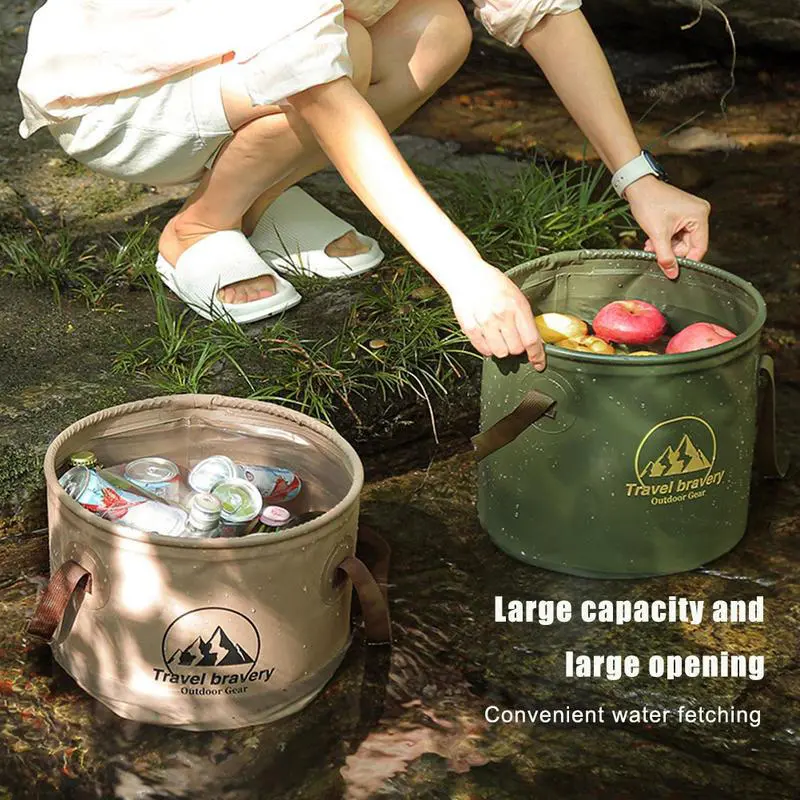 Folding Bucket Waterproof Foldable Water Sink Bucket Portable Travel Foldable Basin Camping Hiking Fishing Storage Bucket