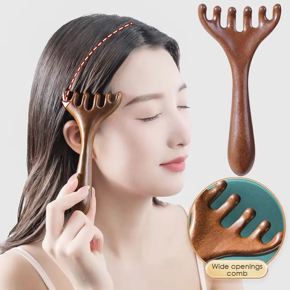 Six-Claw Head Meridian Massage Comb Wide Tooth Anti-static Back Scratcher Handheld Long Handle Comb