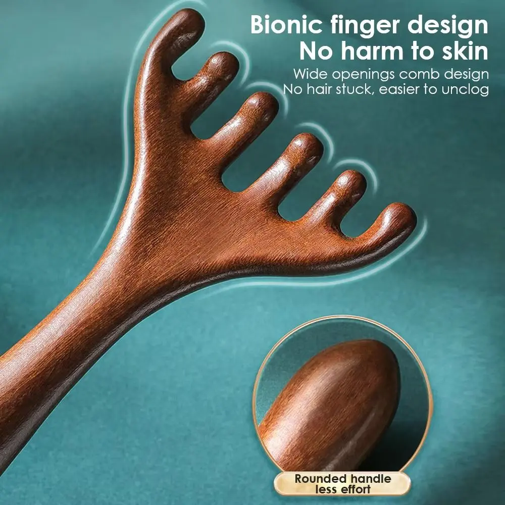 Six-Claw Head Meridian Massage Comb Wide Tooth Anti-static Back Scratcher Handheld Long Handle Comb