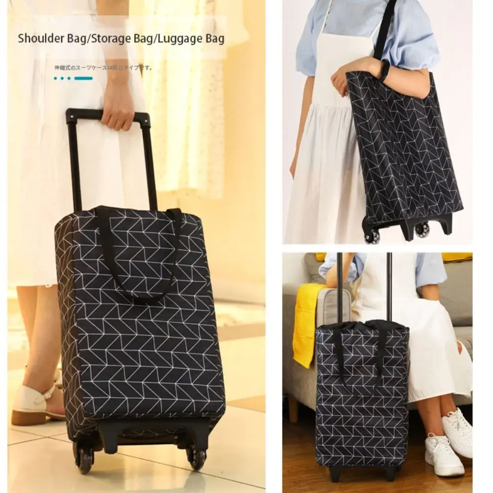 Trolley Bag Collapsible Shopping Cart with Wheels Folding Grocery Bag Reusable Shopping Trolley Grocery Bags