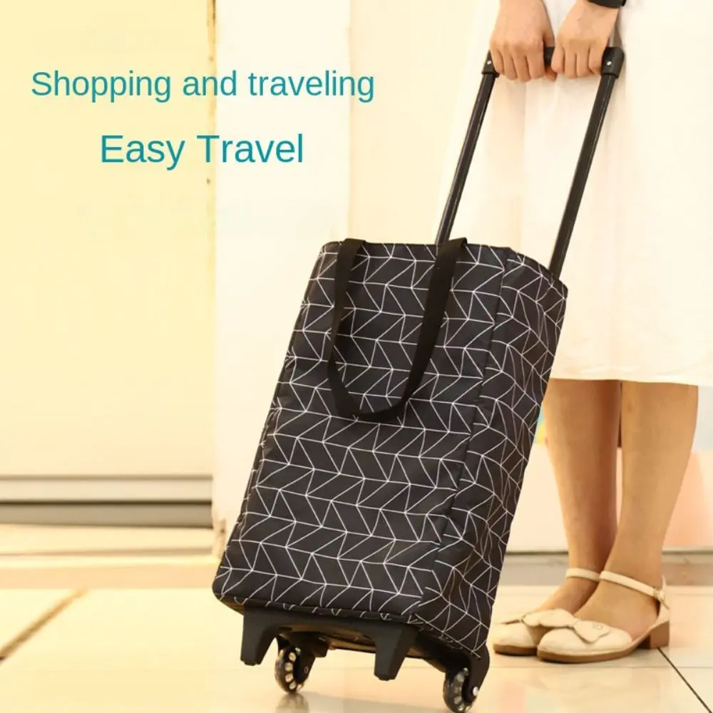 Trolley Bag Collapsible Shopping Cart with Wheels Folding Grocery Bag Reusable Shopping Trolley Grocery Bags