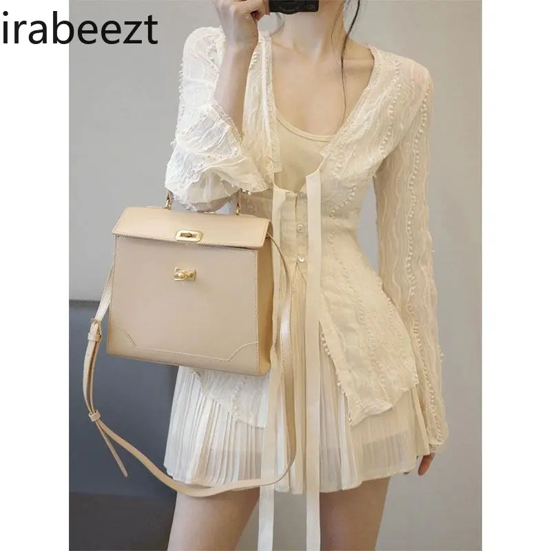 Light Luxury Sweet & Sexy Two-Piece Dress Set Chic Playful Age-Defying Style Boho Embroidery & Glitter Detail Perfect Skirt Set