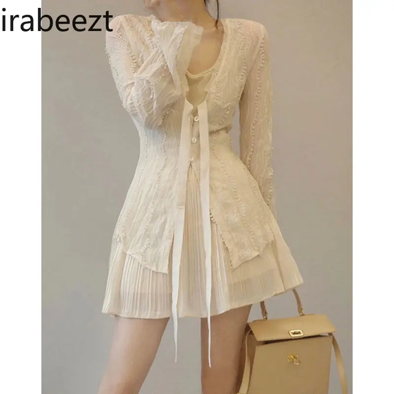 Light Luxury Sweet & Sexy Two-Piece Dress Set Chic Playful Age-Defying Style Boho Embroidery & Glitter Detail Perfect Skirt Set