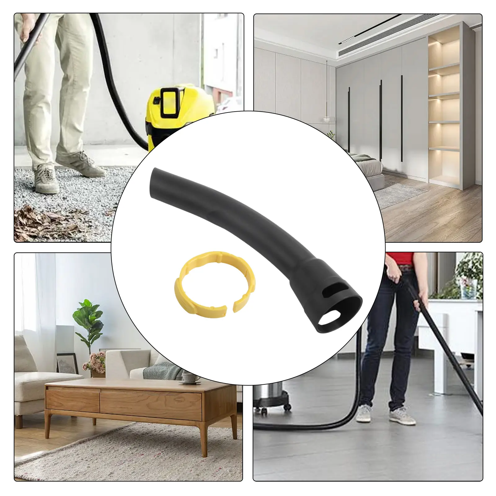 Black Bend Handle 2.863-012.0 Enhanced Cleaning Performance Ergonomic Design Quick Replacement Handle Suction Hose Connection