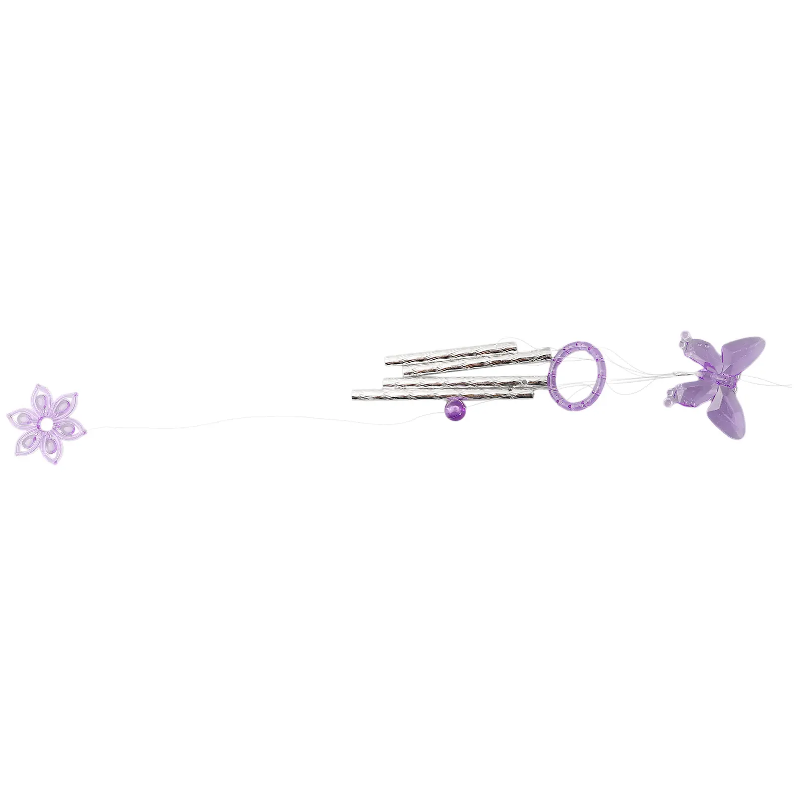 Outdoor Yard and Garden Wind Chimes with Butterfly Ornament and Metal Tubes for Decorative and Sound Purposes in Home Areas