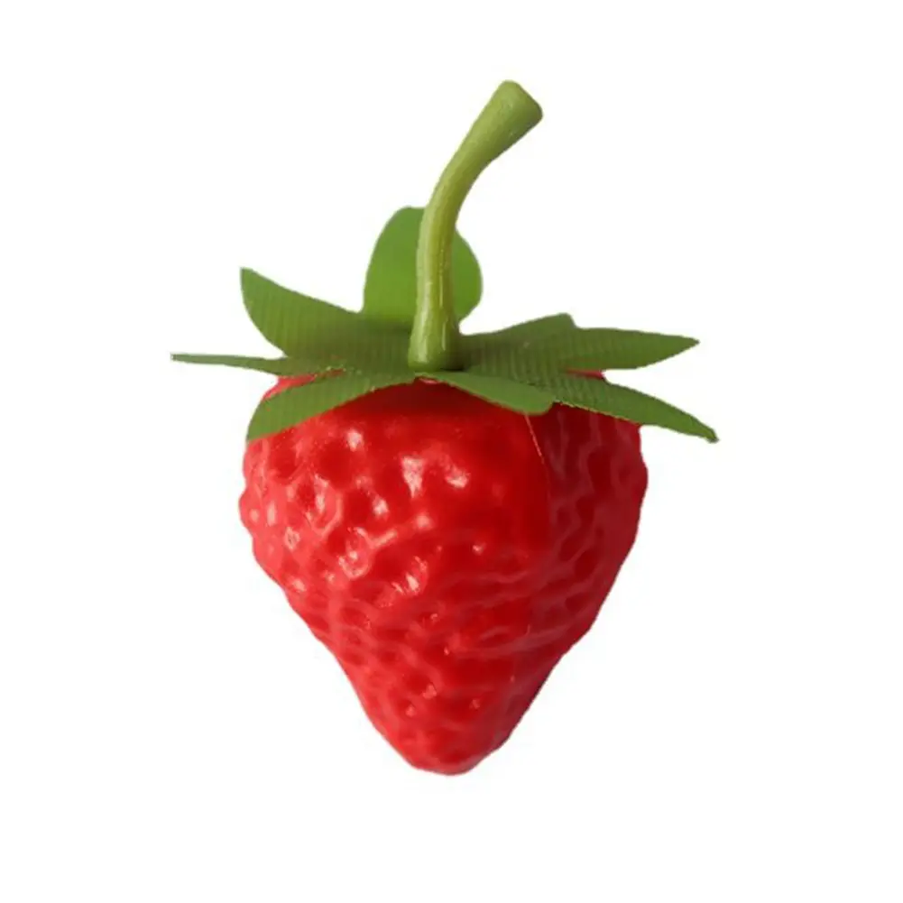 Artificial Strawberry Children\'s Simulated Decor Simulated Fruit Model Ornament Party Plastic Play Toys Prop 3.5cm/1.38inch Set