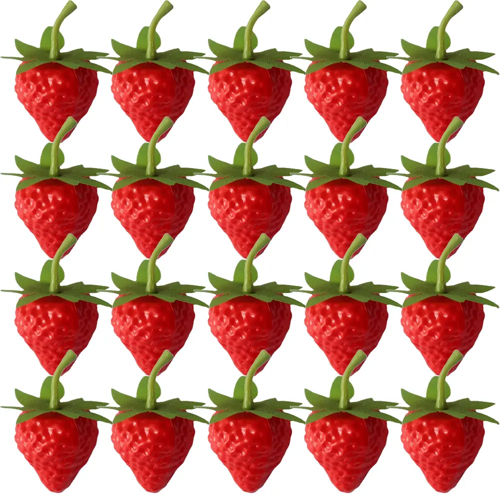 Artificial Strawberry Children\'s Simulated Decor Simulated Fruit Model Ornament Party Plastic Play Toys Prop 3.5cm/1.38inch Set