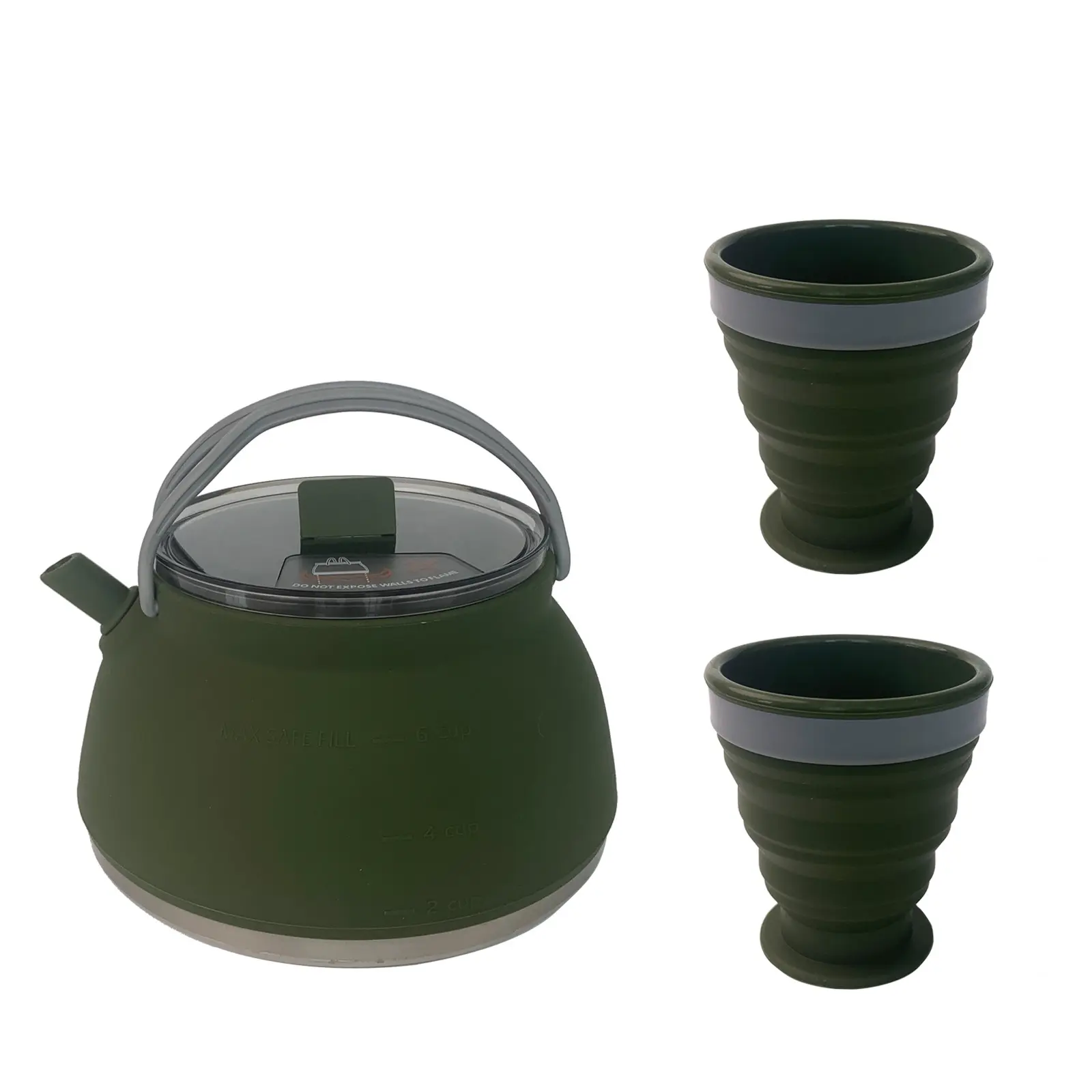 New Silicone Folding Kettle 1.5L Household Travel Folding Kettle Portable Boiling Pot Travel Water Boiler