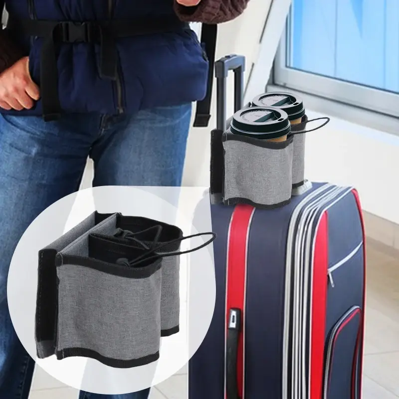 Luggage Travel Cup Holder Portable Drink Cup Storage Bag Suitcase Handles Free Bottle Holder Insulation Drink Bag with Shoulder