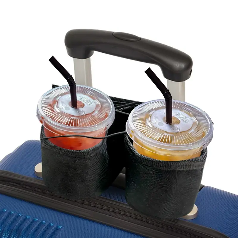 Luggage Travel Cup Holder Portable Drink Cup Storage Bag Suitcase Handles Free Bottle Holder Insulation Drink Bag with Shoulder