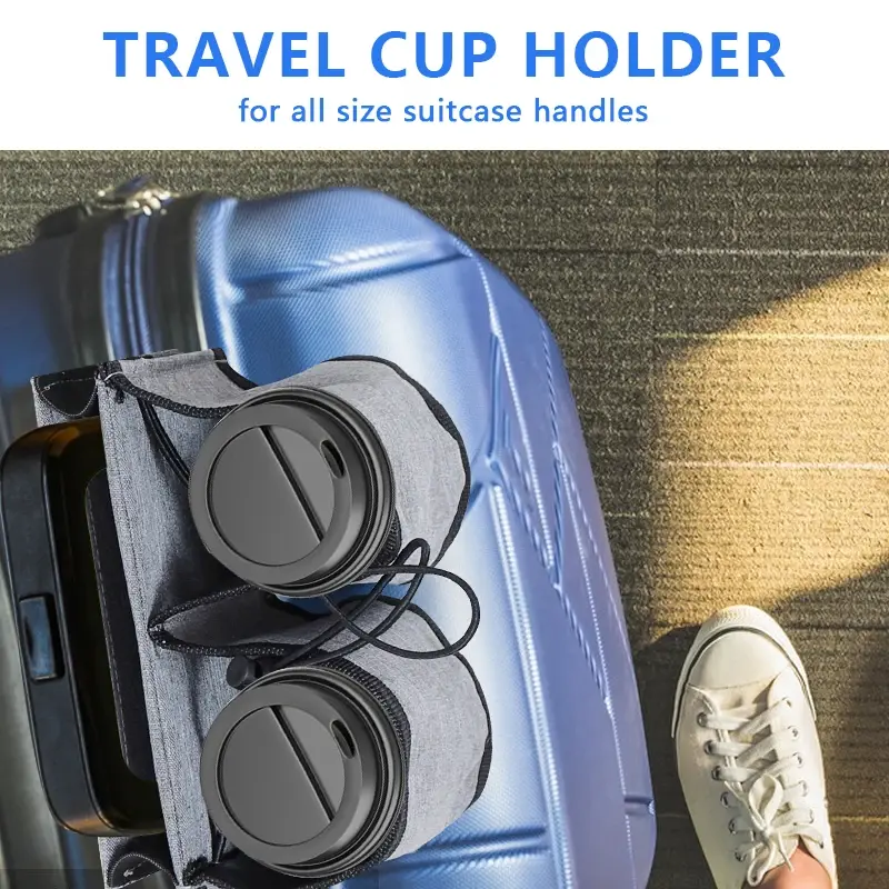 Luggage Travel Cup Holder Portable Drink Cup Storage Bag Suitcase Handles Free Bottle Holder Insulation Drink Bag with Shoulder