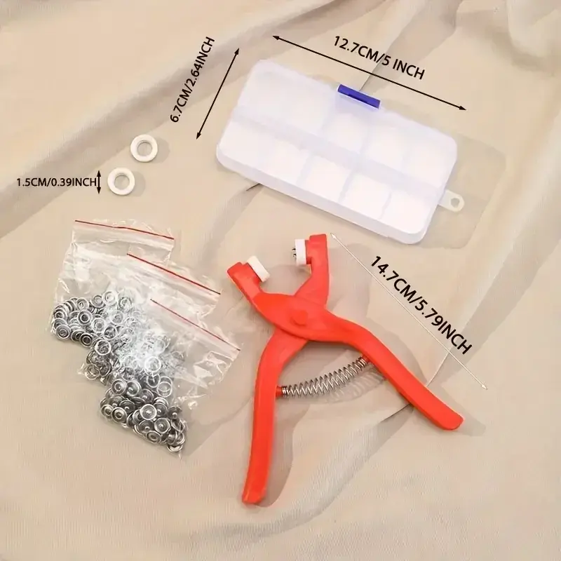 50pcs/set Metal Snap Button Kit with Hand Pressure Pliers and 50 Snap Buttons and 1 Clear Box DIY Clothes Hats Gifts Bags Etc