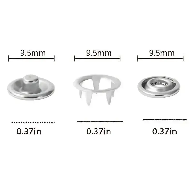 50pcs/set Metal Snap Button Kit with Hand Pressure Pliers and 50 Snap Buttons and 1 Clear Box DIY Clothes Hats Gifts Bags Etc