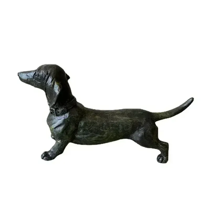 Craft Decoration Garden Sculpture Figures Dog Resin Dachshund Animal Pet Toys Figurine Black Ornament Animals Statue