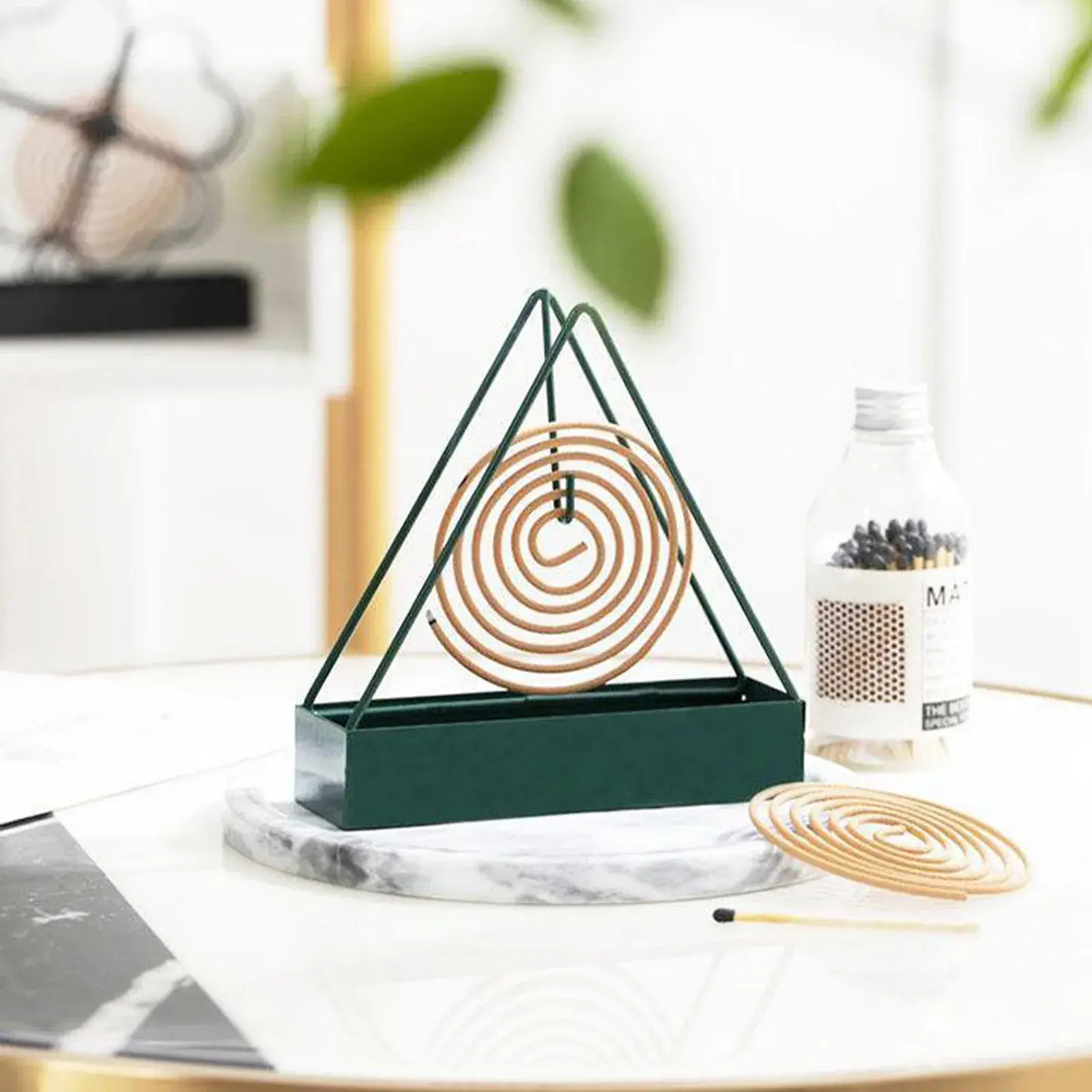 Creative Mosquito Coil Holder with Tray Nordic Style Spiral Summer Day Iron Mosquito Repellent Incenses Rack Plate Home Decor