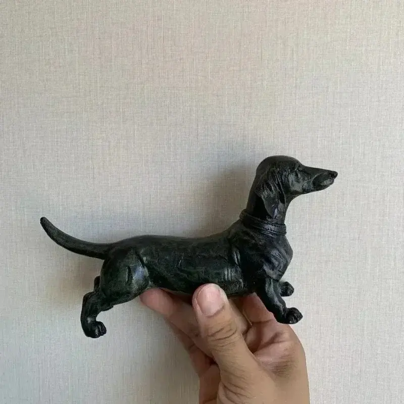 Craft Decoration Garden Sculpture Figures Dog Resin Dachshund Animal Pet Toys Figurine Black Ornament Animals Statue