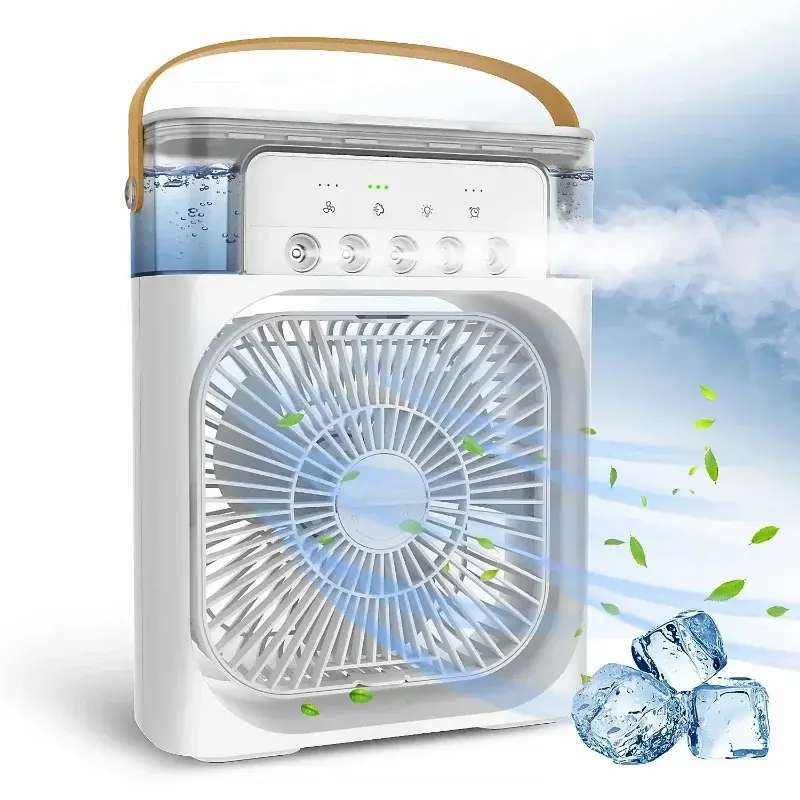 Portable 3 in 1 Fan AIr Conditioner Household Small Air Cooler LED Night Lights Humidifier Air Adjustment Home Fans Dropshipping