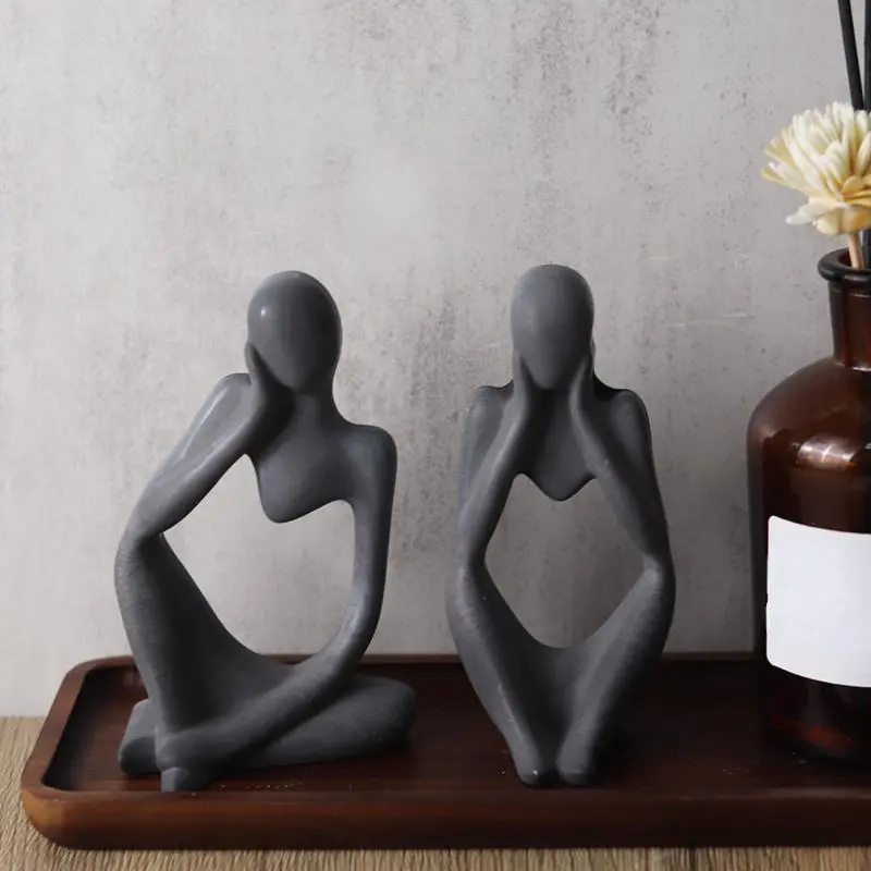 DIY Thinker Statue Silicone Mold 3D Nordic Art Abstract Human Body Plaster Ornament Mould Epoxy Resin Handicraft Mold Home Decor