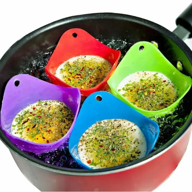 1/2/4Pcs Silicone Egg Poacher Poaching Pan Mold Kitchen Tool Accessory Cook Tool Gadget Kitchen Accessory Cooking Kitchen Gadget