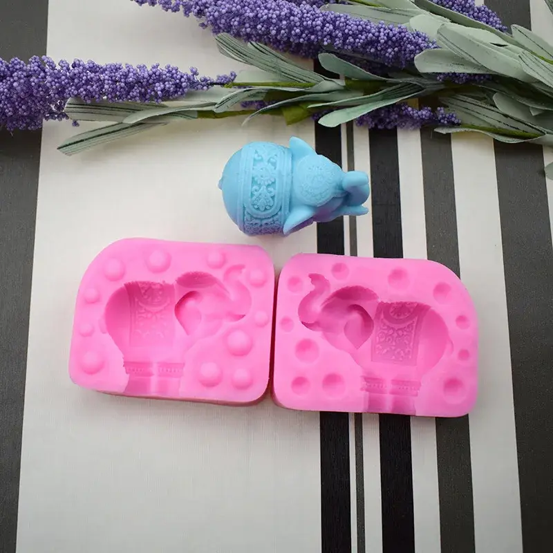 Mini Elephant Silicone Mold DIY Craft Candle Holder Making Pastry Baking Mould Handmade Resin Home Decoration