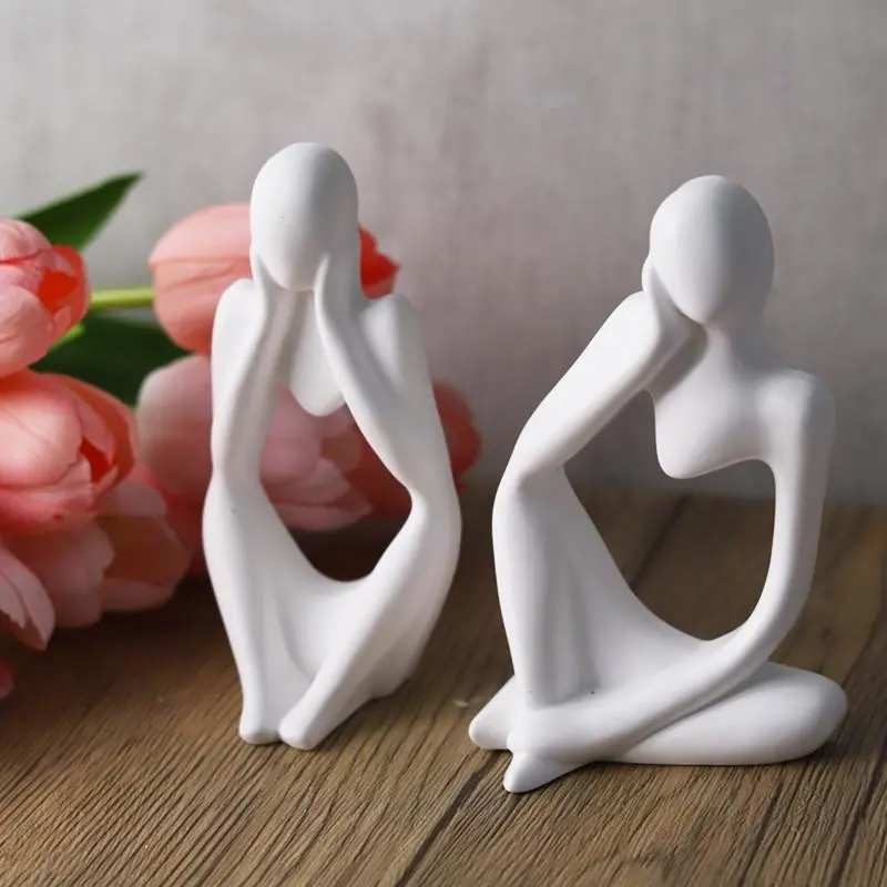 DIY Thinker Statue Silicone Mold 3D Nordic Art Abstract Human Body Plaster Ornament Mould Epoxy Resin Handicraft Mold Home Decor