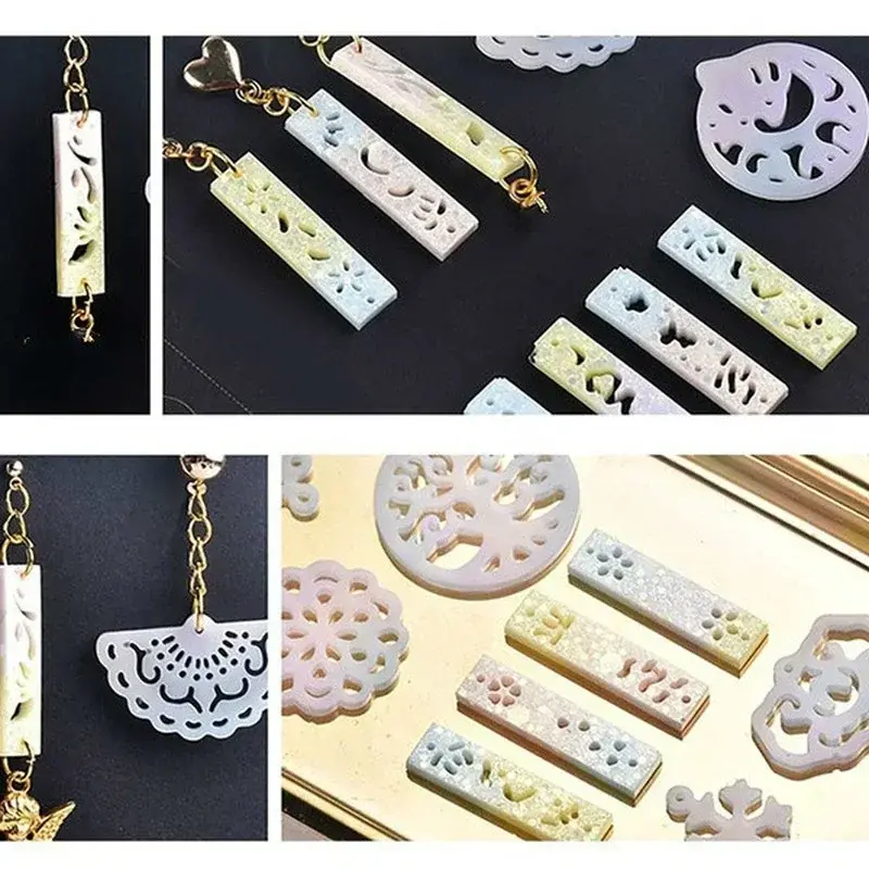 Transparent Diy Craft Epoxy Necklace Model Dropping Pendants Silicone Moulds Crystal Earring Resin Molds Jewelry Making Tools