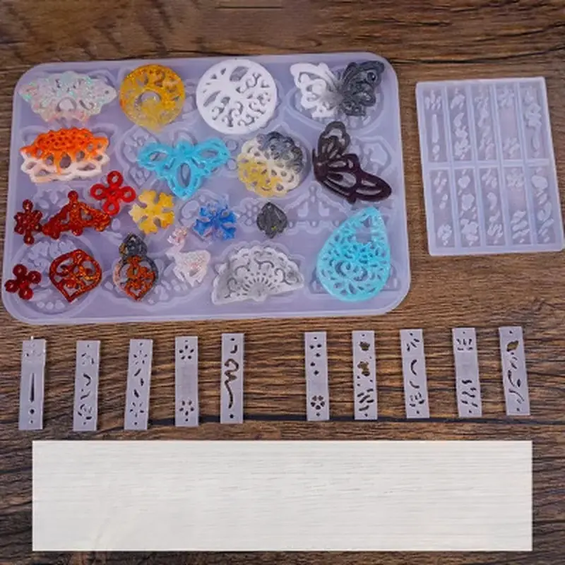 Transparent Diy Craft Epoxy Necklace Model Dropping Pendants Silicone Moulds Crystal Earring Resin Molds Jewelry Making Tools
